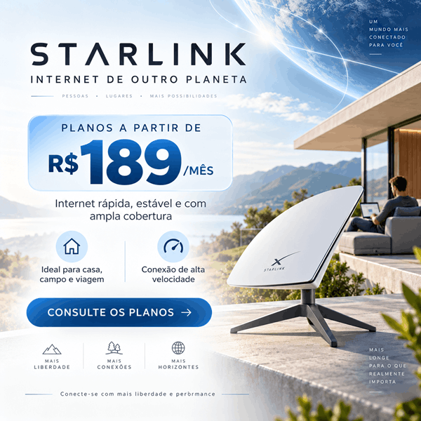 Starlink - internet de alta velocidade para casa, campo e viagens